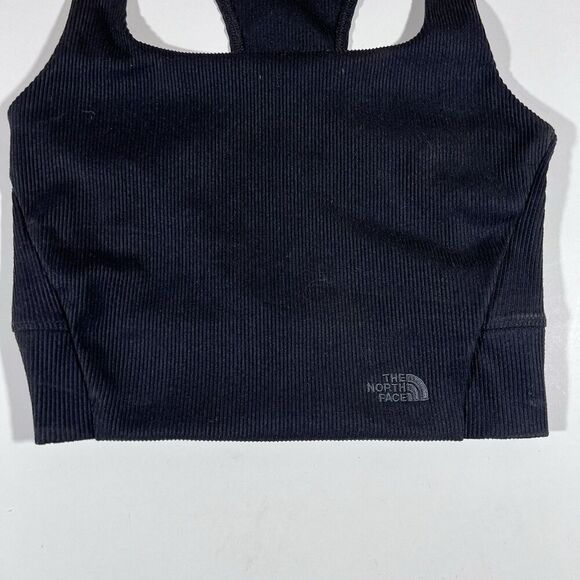 The North Face Ruby Hill Rib Knit Black Cropped Tank Top Shirt Women's Medium - Picture 2 of 8